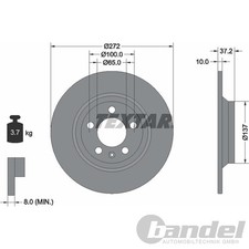 TEXTAR BREMSSCHEIBEN 272mm + BELÄGE HINTEN passend für VW POLO 6 AW + AUDI A1 GB