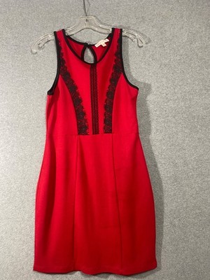 Marilyn Monroe Body Con Sexy Red Dress with Lace Detailing Size Medium