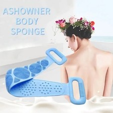 Silicone Body Back Scrubber Double Side Bathing Brush For Skin Deep Cleaning