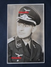 Original Foto Portrait Luftwaffe Offizier mit Schirmmütze Rohwer, Kiel