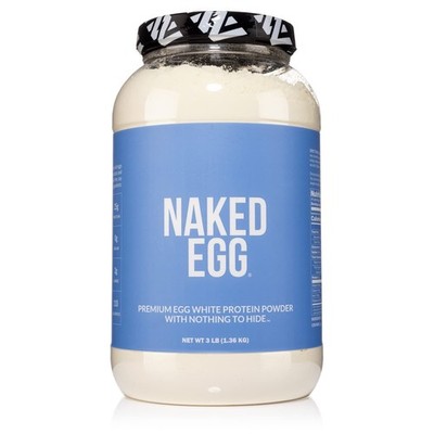 Naked 3LB Non-GMO Egg White Protein Supplement Powder, Unflavored, No Additiv...