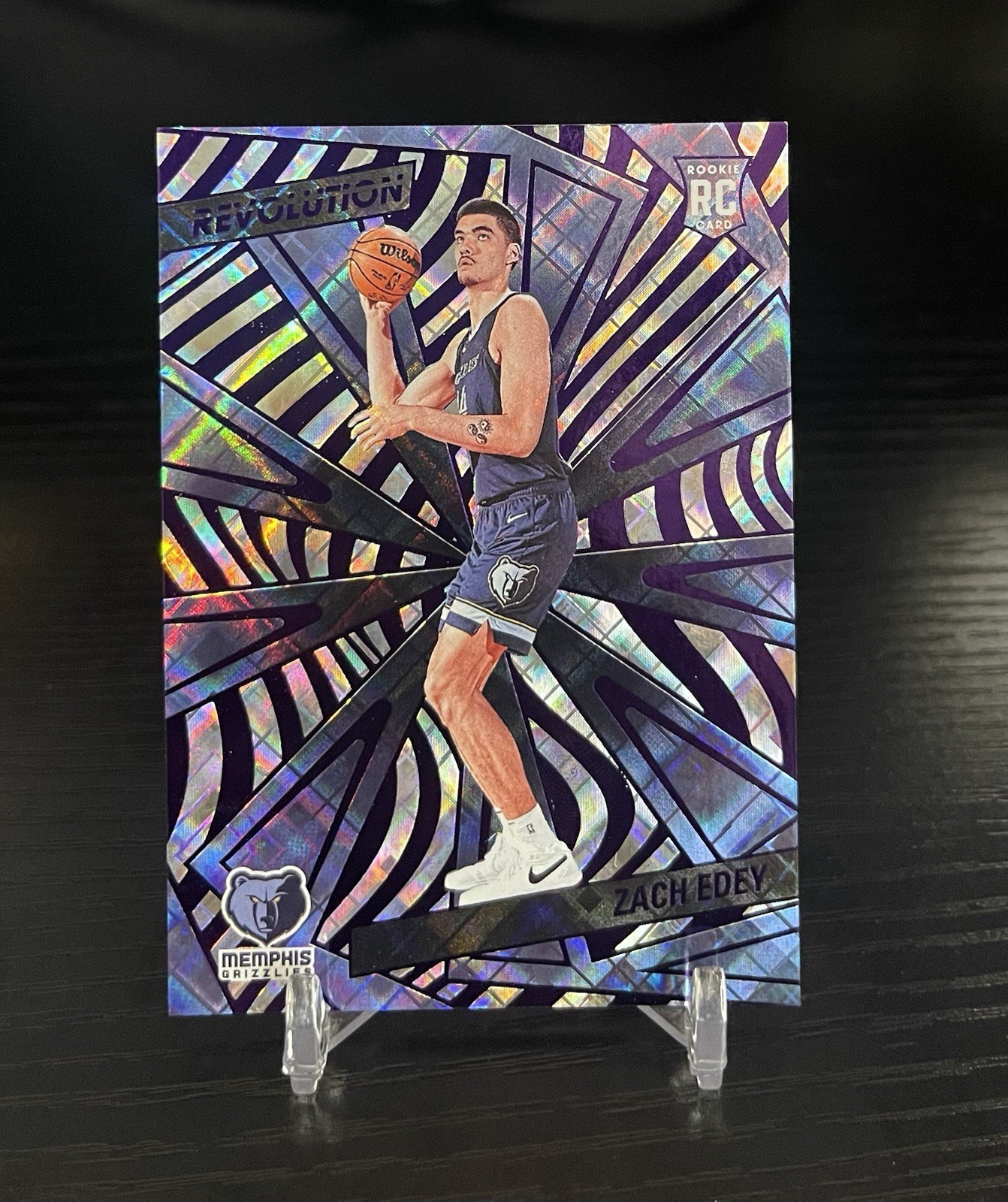 2024-25 Panini Revolution Zach Edey #134 Cosmic /99 - Rookie Grizzlies