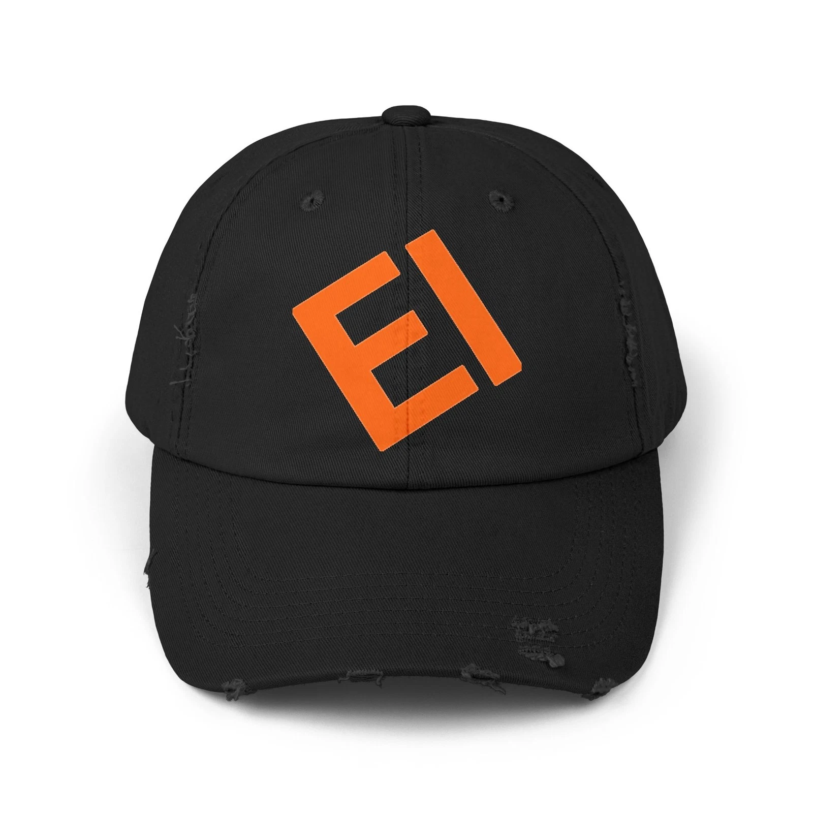 Orange EI Logo Cap | Distressed Baseball Hat