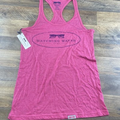 Watching Waves Size XL Womens Heather Pink Tank Top Private Selection Apparel