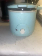 MyMini 1.5 Qt Electric Deep Fryer 700W Adjustable Temperature, Aqua