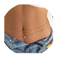 2 Stück Bauch Taille Kette Silber Set Bauchkette Silber Taillenkette Kette Belly
