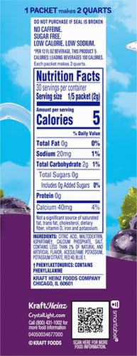 Crystal Light Concord Grape Drink Mix Sugar Free 6 Pitcher Packets FREE SHIP - Picture 9 of 9