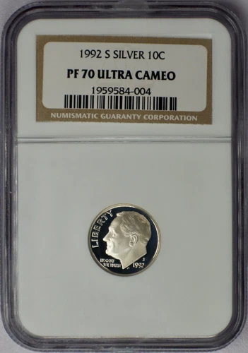 1992-S 10c Silver Roosevelt Dime - NGC PF 70 Ultra Cameo