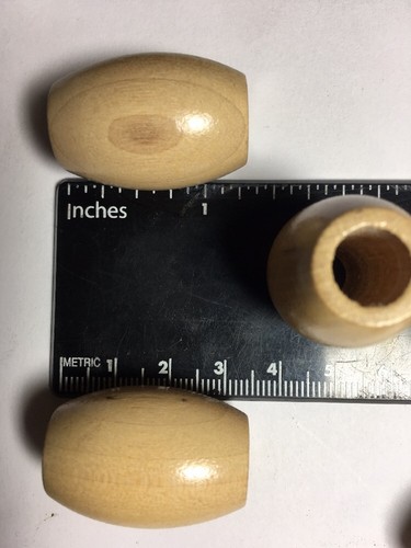 25 REAL WOOD BEAD ACCESSORY 1 1/4" NATURAL SHADE - Picture 2 of 2