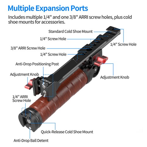 Folding Stabilizer Handle Grip Dual Handheld for DJI Ronin RS2/RS3/RS4 Pro/Mini - Picture 20 of 27