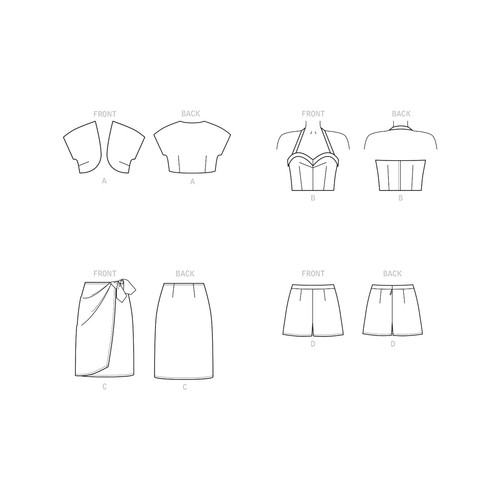 Simplicity Pattern S9290  Misses Bolero, Bustier, Sarong/Shorts  Sizes:   6 - 14 - Picture 3 of 5