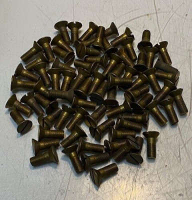 75 Qty of Flat Head Slotted Screw Bolts 26mm L 18mm Head 9mm Thread (75 Qty)