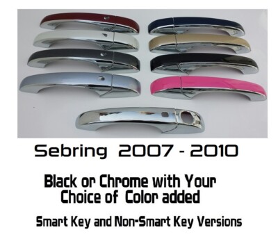 Black OR Chrome Door Handle Covers 2007-2010 Fits Chrysler Sebring U PICK CLR 