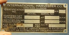 1955 1956 Era International S162 Truck Body Tag Original S Series Rat Rod 1955 1956 Era International S162 Truck Body Tag Original S Series Rat Rod