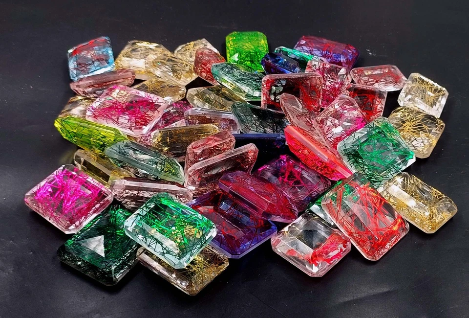 5000.00 Ct/1KG Red,Pink,Green,Golden,Bi-Color Rutilated Quartz Mix Lot Gems LVR - Image 3 of 4