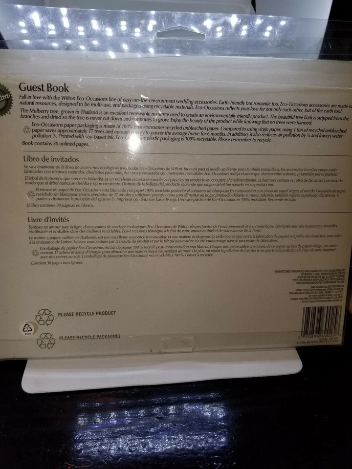 ¡Nuevo! Libro de visitas Wilton de papel morera natural 10,25"X8,25"  Foto 3 de 3
