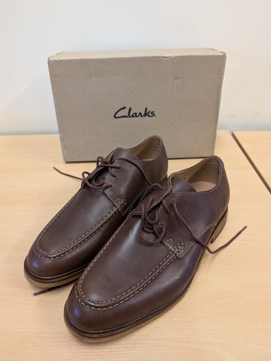 Mens Clarks UK Clarkdale Apron Fit G Brown Shoes New With Box