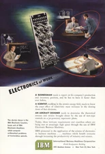 1950 IBM: Electronics at Work Vintage Print Ad