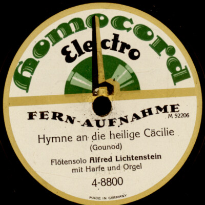 ALFRED LICHTENSTEIN -FLÖTENSOLO- Gounod: Hymne an die heilige Cäcilie  12'' G4283