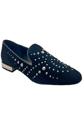Donald Pliner Women's Rehbel 3 Kid Suede Loafer Black
