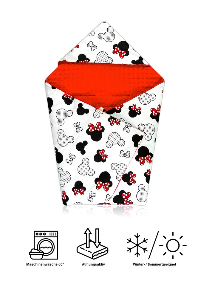 Universale Einschlagdecke Fußsack für Babyschale Autokindersitz Buggy 90x90 cm - Bild 3 von 4