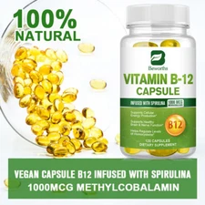 120 Vitamin B12 1000mcg Capsules ,High Absorption Vitamin B-12,Support Energy