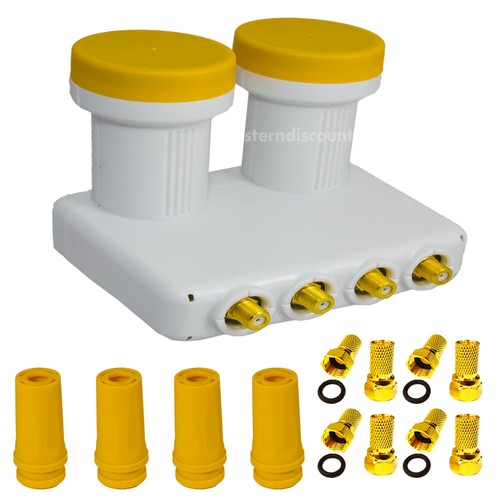 Monoblock Quad LNB Astra Hotbird Doppel Sat 4 Teilnehmer 4K HD+ 0,1dB Digital 4K - Bild 6 von 6