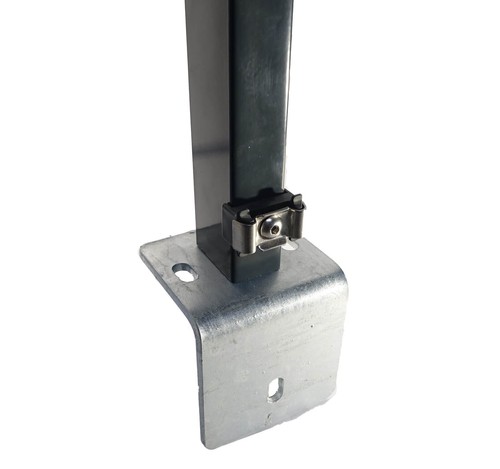 Winkelfussplatte Bodenplatte Zaunfuß Dübelplatte Pfostenadapter Doppelstabmatten - Bild 4 von 16