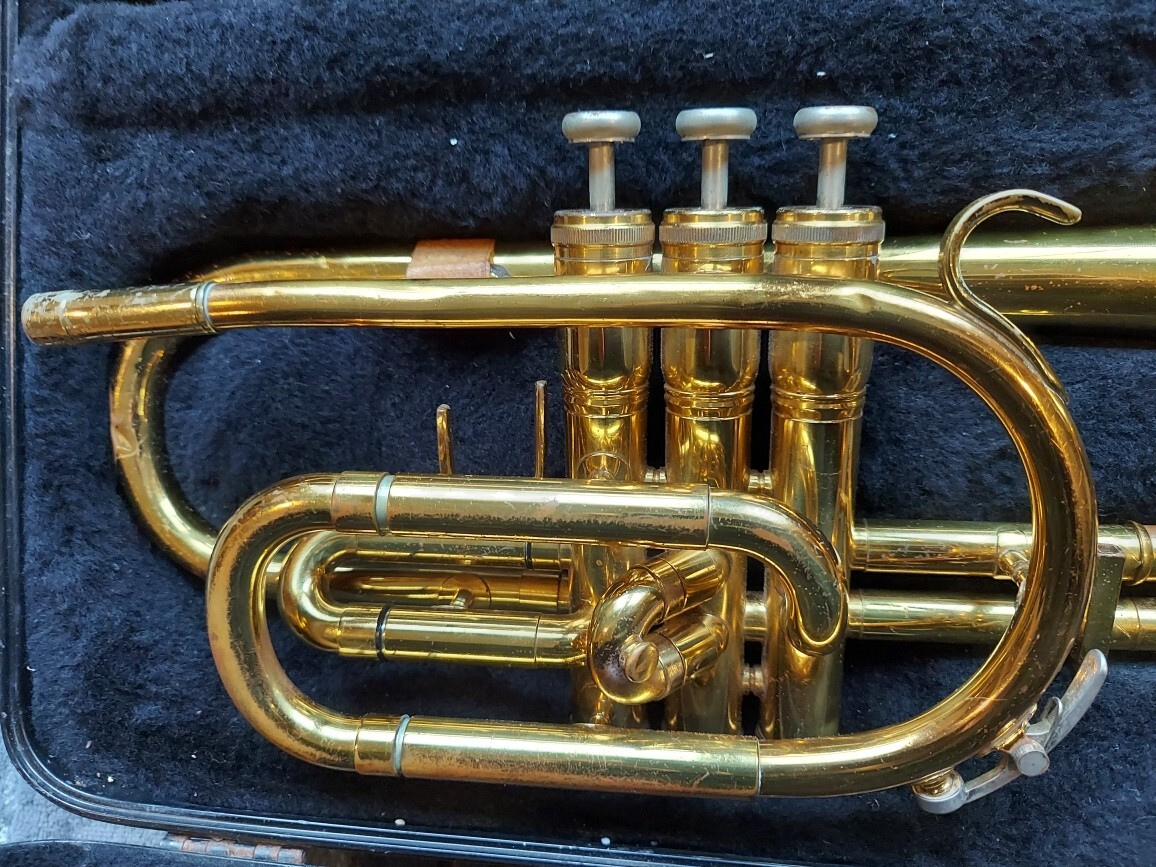 King 603 Cornet with case & mouthpiece, USA, Fair Condition