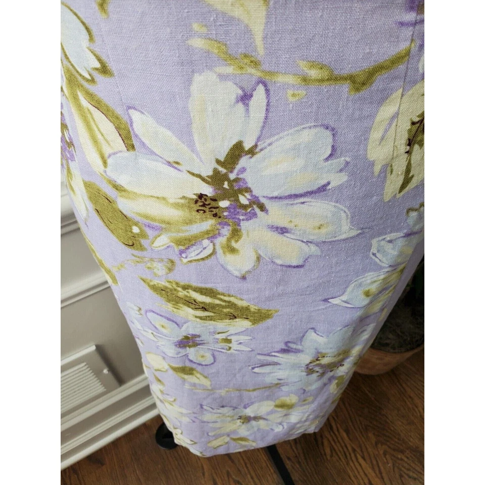 Vestido para mujer Chadwicks púrpura lino cuello redondo manga corta hasta la rodilla talla 8 Foto 4 de 4