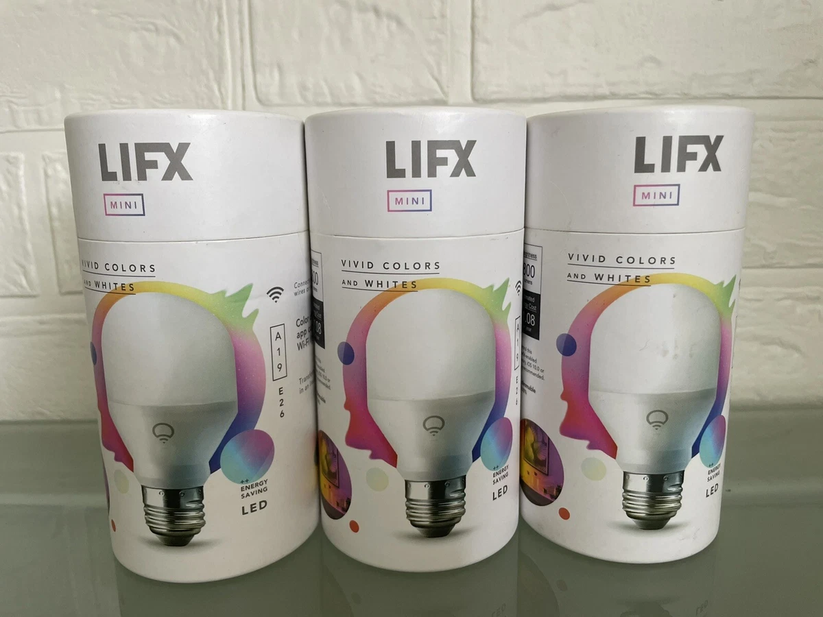 Lot of 3 Brand New LIFX Mini Colour E26 Smart Lightbulb 800lm eBay