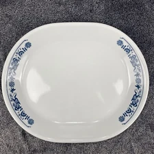Corelle Old Town Blue Onion Oval Oblong Serving Platter Plate 12 1/4" x 10" VTG
