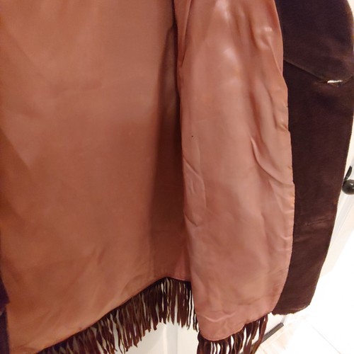 Vintage Pypsa Brown Suede Fringe button Front Jacket Size 36 Western Boho Hippie - Picture 10 of 15