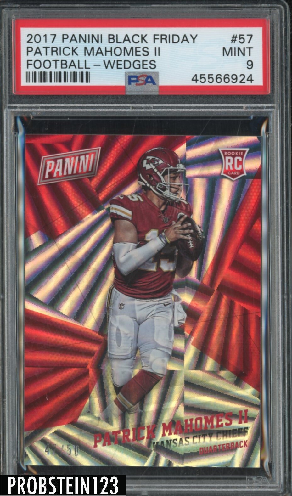 Patrick Mahomes Panini Black Friday Football #57 Wedges