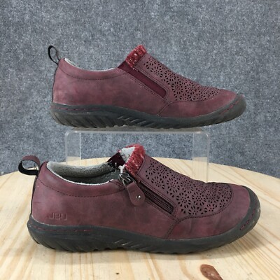 JBU By Jambu Shoes Womens 8 M Amber Casual Side Zip Lined Loafers Burgundy