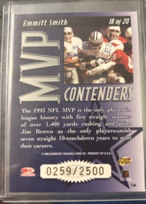 1998 Leaf Rookies & Stars MVP Contenders /2500 Emmitt Smith #18