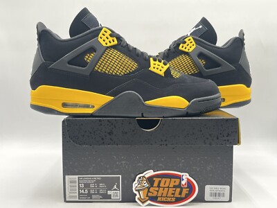 Air Jordan 4 retro ブラック/イエロー Nike Air Jordan 4 Black & Yellow Retro Thunder Size 13