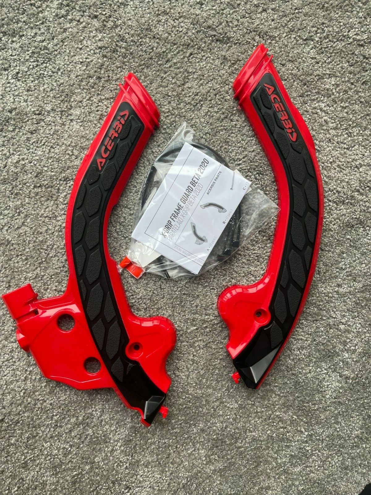 BETA  125 200 250 350  RC RR 2T  2020-2022  ACERBIS RED & BLACK FRAME GUARDS