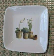 Small vintage Ceramic ring holder Tray Jewelry Ring dish for gardeners