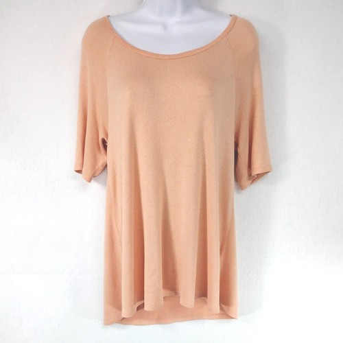 Soft Surroundings Women's Petite M Tiffany Tunic Tee Short Sleeve Peach Coral