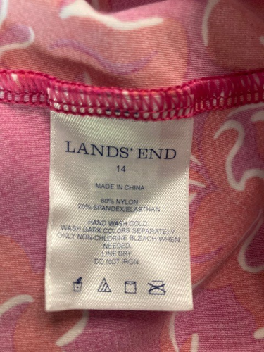 Lands' End Womens Tankini Size 14 Swim Top Pink Floral Built-In Bra w/Underwire - 第 7/8 張圖片
