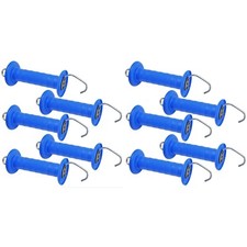 10x Torgriff blau Weidezaun Torgriffe mit Haken Elektro Zaun Elektrozaun
