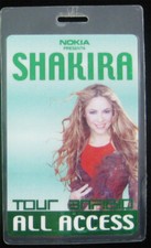 Shakira Original 2000 Anfibio Tour Laminate All Access Backstage Pass Guest Used