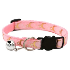 Pink Astrology Collar Kitty Cat Puppy Dog Breakaway Bell Adjustable Moon Star