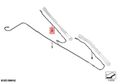 Genuine BMW M3 G20 318d 320d Washer Jet With Hose Passengers Side 