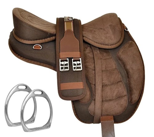 Synthetic Treeless Freemax English Horse Saddle With Free Aluminum Stirrup - Picture 12 of 17