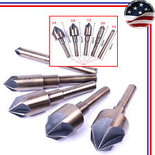 82 Degree 5 Flute 6mm Round Shank Chamfer Chamfering End Mill Cutter 1/4-3/4" US