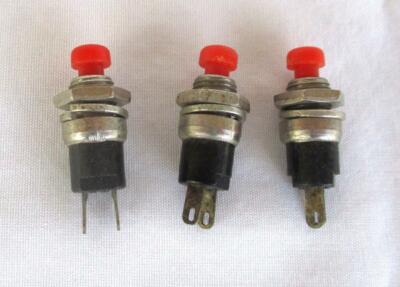 3 Radio Shack No. 275-1547 Momentary Red Pushbutton Switches New No Package