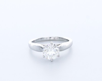 1.5 CT Lab-Created Diamond E/VS2 Round Cut Platinum Prong Classic Solitaire Ring