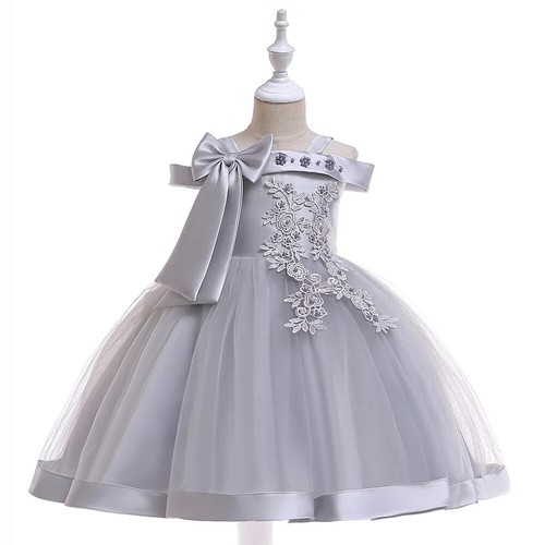 3-10 Years Kids Party Dresses for Girls Flower Wedding Dress with Bow Birthday - Picture 9 of 32